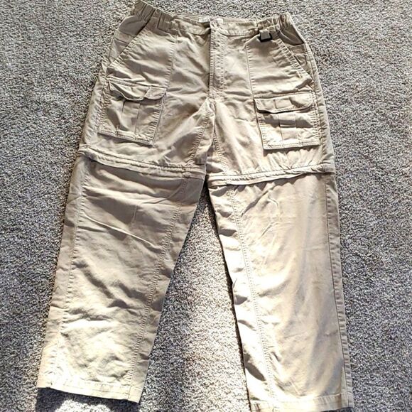 Mens cargo pants, Outfitters Roundtree & York, 34X30. Unzip legs for shorts. - Picture 1 of 8